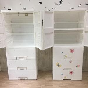 <span class=keywords><strong>Armoire</strong></span> moderne en plastique avec 2 tiroirs et 3 étagères pour le rangement des vêtements dans la chambre et le salon conçue pour les adolescentes - Product Image 5