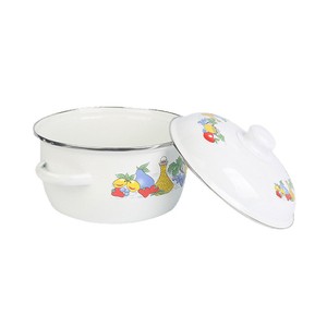 Enamel <b>Soup</b> <b>Pot</b> 1.1L-2L With Lid Heat Resistant For Cooking Chicken <b>Soup</b> And Medicine Decoction - Product Image 1