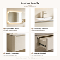 Étagère à livres portable personnalisée en MDF |   Design minimaliste arrondi couleur crème |   Rangement pour salle de bain d'appartement |   Durable |   OEM/ODM |   Quantité minimale de commande : 1