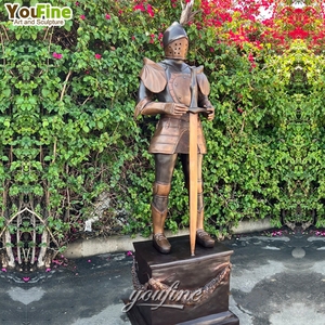 Estatua de Guerrero Espartano de Bronce, Tamaño Real, Casco Corintio Griego, Escudo, Espada, Pátina Antigua, para Jardín, Villa, Parque - Product Image 3