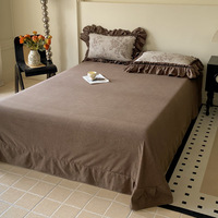 Ensemble de housse de couette de drap de lit de style rétro français quatre pièces 100% lin 300TC tissé épaissi Collection maison