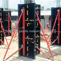 Coffrage carré réglable en plastique pour colonnes, moule carré en plastique et acier pour colonnes, coffrage en béton à taille réglable pour colonnes