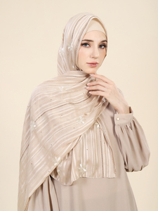 Hiyab Musulmán de Chifón con Bordado de Logotipo Personalizado, Venta al por Mayor, Pañuelo Transpirable de Voile con Bordado Floral, Velo <span class=keywords><strong>Jalaba</strong></span> para <span class=keywords><strong>Mujer</strong></span>, Chales Musulmanes - Product Image 1