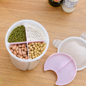 Facile Essentiels Sur Le Pouce Grain Boîte De <span class=keywords><strong>Rangement</strong></span> Hermétique Conteneurs avec Séparateurs Ronde SANS BPA Conteneur De Stockage (4 Sections) - Product Image 4