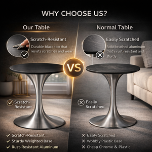 Mesa de Bar Moderna de Lujo con Tapa Redonda Negra y Base de Metal Tipo Tulipán para Vestíbulo de Hotel, Cafetería, Bistro, Espacios Pequeños, Muebles de Interior - Product Image 6