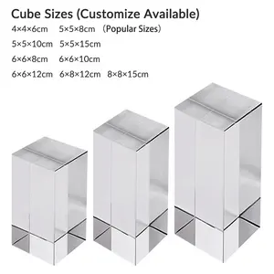 Shinier — Cube de prisme en cristal, Cube vierge, artisanat, gravure Laser 3d, cristal, vente en gros