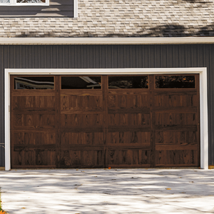 Lamelles de bois Design Maison Moderne Porte de Garage Automatique Électrique Sectionnel Double Peau Voiture en Bois Porte de Garage en Acier pour la Maison - Product Image 5