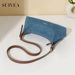 Europa y los Estados Unidos Retro Fashion Stars con el mismo párrafo Hombro Crescent Axila Bag Half Moon Cowboy Denim Bag - Product Image 5