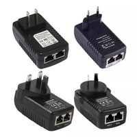 10/100Mbps montage mural Euro Plug Ethernet POE injecteur 24V 1A 48V 0.5A AC DC Power PoE adaptateur 24v