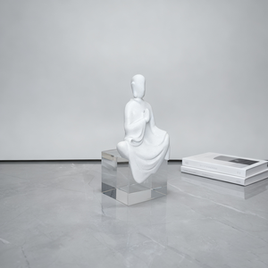 Statuetta di Buddha in Resina Stile Zen, Scultura Minimalista di Buddha, Ornamento di Alta Gamma per Soggiorno e Decorazione d'Interni - Product Image 5