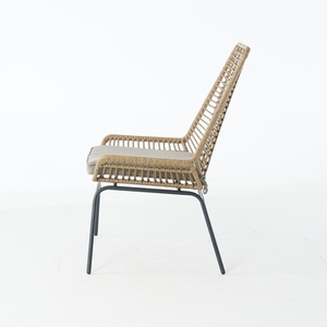 Sedia moderna in Rattan con braccioli e schienale alto - Product Image 4