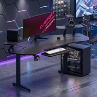 Meja Gaming Bentuk L Modern Warna Hitam untuk Gamer dan Kantor, Contoh Gratis dari Pabrik Esport PC Gaming Tables