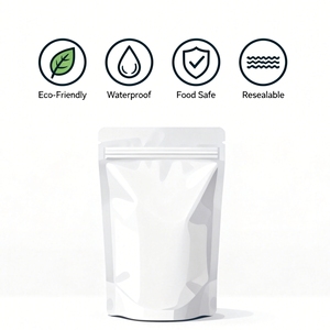 Sachet d'emballage alimentaire personnalisé en plastique de qualité alimentaire avec fenêtre, valve et fermeture éclair, pochette verticale pour café, torréfaction, lait et aliments pour animaux de compagnie - Product Image 5