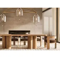 Nuovo arrivo mobili di lusso tavoli da pranzo tavolo da pranzo rettangolare Set tavolo e sedie in legno massello di quercia in legno