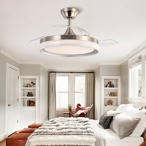 Ventilateur de plafond rétractable à 3 pales en ABS avec lumière LED pour salon et salle à manger, modèle ES1531A - Grande Vente - Product Image 1