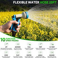 Tuyau d'arrosage non extensible avec buse à 10 fonctions, tuyau d'arrosage léger pour l'irrigation des pelouses, l'arrosage des jardins, le nettoyage des animaux domestiques