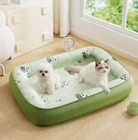 Lit rafraîchissant pour animaux de compagnie, tapis respirant en tissu de soie glacée pour chien et chat, lavable, doux, antidérapant, pour l'été, pour chiot, forme rectangulaire