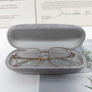 Plush Glasses Case <b>Grey</b> Rectangle Flip Eyeglasses <b>Storage</b> <b>Box</b> Winter 2023 - Product Image 2
