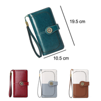 Dompet Rfid dompet Pu ritsleting panjang wanita, tas tangan kapasitas besar tas kantor