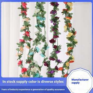 圣诞万圣节家用空调水管仿真玫瑰藤婚礼拱形牡丹花藤装饰 - Product Image 2