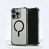 Funda Magnética Antigolpes para Teléfono, Transparente, Electrochapada, TPU+PC, con Esquinas Reforzadas, Nuevo Lanzamiento para Modelos de Apple y Samsung