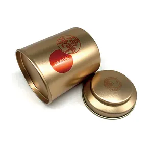 ラウンドティーティンキャニスターマルチカラーティンボックス用のサプライヤー空の金属ティー缶