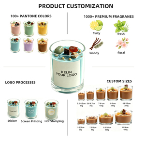 Bougie d'aromathérapie moderne en cire de soja 8OZ 10OZ 12OZ avec logo et options de couleur personnalisés, pot en verre fait main pour mariage, décoration intérieure, cadeau - Product Image 4