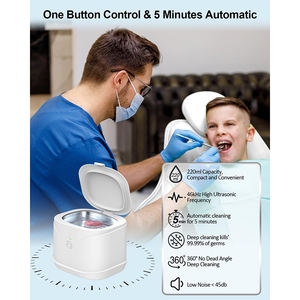 <span class=keywords><strong>Nettoyeur</strong></span> à ultrasons portable intelligent électrique haute fréquence 46 kHz avec réservoir de 220 ml pour bijoux et appareils dentaires - Product Image 2
