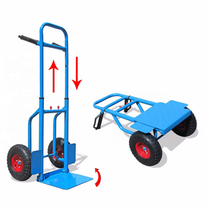 Premium Quality Powder Coated Steel 2-way Moving Hand Truck With Pneumatic Tires For Warehouse Moving Multi-functional Utility - Product Image 2