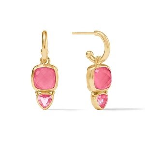 Milskye bijoux de charme de haute qualité plaqué or 14 carats argent 925 pivoine irisée rose <span class=keywords><strong>aquitaine</strong></span> duo cerceau charme boucle d'oreille - Product Image 1