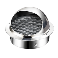 Évent de ventilation en acier inoxydable 100mm 120mm personnalisé Grille de retour d'air ronde Évent de conduit de ventilation