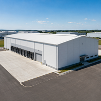 Entrepôt en structure métallique industrielle, montage facile, quais de chargement, atelier métallique préfabriqué résistant aux intempéries, bâtiment de stockage et garage