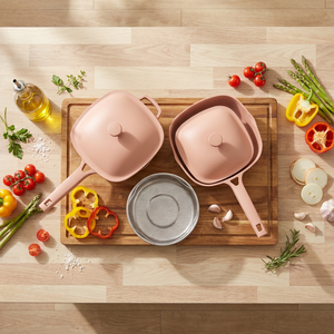 Ollas y Sartenes de <span class=keywords><strong>Aluminio</strong></span> <span class=keywords><strong>Fundido</strong></span>, Antiadherentes, Aptas para Inducción, Lavables en Lavavajillas y Aptas para Horno, Juego de Utensilios de Cocina, OEM, ODM, Logotipo Personalizado - Product Image 5