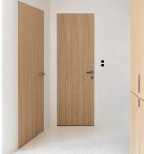 2025 <span class=keywords><strong>puertas</strong></span> interiores de madera maciza para dormitorio con diseño minimalista paneles de puerta decorativos ocultos instalados en el sitio - Product Image 3