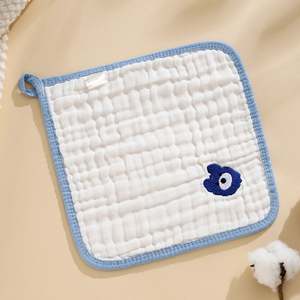 Lingettes pour le visage et bavoirs pour enfants en coton 100% naturel, douces, 6 couches, lingettes pour bébés, serviette pour bébé, broderie - Product Image 4