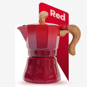 Cafetière italienne minimaliste en aluminium à valve unique, style boutique, pour 3 tasses, usage domestique, petite et élégante - Product Image 4