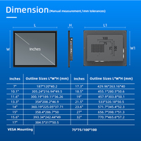 Monitor Táctil Intel Todo en Uno de 10.1/13.3/15.6/19/21.5 Pulgadas, Accesorios de Control Industrial