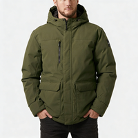 Veste parka en coton doublée de duvet avec logo personnalisé imprimé, 3 en 1, à capuche, de haute qualité, pour homme, avec grande poche, noyau intérieur amovible, coupe-vent