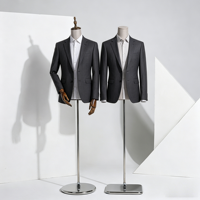 Mannequins modernes en tissu tendance, torse masculin, mannequin de vitrine demi-corps avec bras en bois, mannequin pour magasin, personnalisable