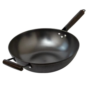 Carbon Steel Carbon Steel Induction Wok Pan Fry Pan Cast Iron Home Cooking With Handles Cookware Woks Chinese Wok Pan