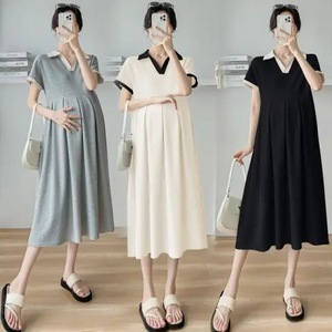 Version coréenne enceinte de la <span class=keywords><strong>robe</strong></span> de <span class=keywords><strong>maternité</strong></span> <span class=keywords><strong>mi</strong></span>-<span class=keywords><strong>longue</strong></span> ample à la mode - Product Image 5