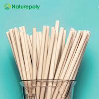 Paille en bambou jetable sans PLA personnalisée 6mm 8mm 12mm paille à boire biodégradable pour fête restaurant thé Boba