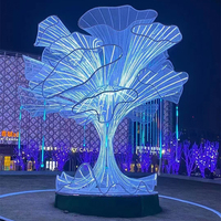 Decoración Navideña para Exteriores, Luces LED 2D con Motivos Navideños para Postes de Calle, Iluminación Decorativa