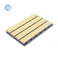 Panneau acoustique en céramique et aluminium insonorisant et résistant à l'humidité, style grain de bois, pour décoration murale et plafond