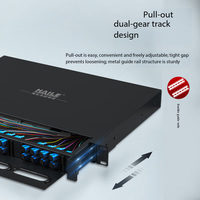 HAILE P2A-24S-SC Panel Patch 24-port 24-core 1U Rak Tarik Keluar Kotak Sambungan Pigtail Serat Optik Single Mode SC Dilengkapi Penuh