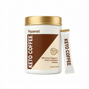 กาแฟคีโตแบบซอง 18 ซอง ยี่ห้อ OEM ผลิตภัณฑ์สั่งทำพิเศษ สูตรอ่อนโยน ช่วยเสริมสร้างความมั่นใจและความมีชีวิตชีวา บรรจุในกระปุกสีขาว - Product Image 1