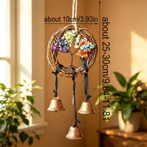 Carillons à vent <span class=keywords><strong>en</strong></span> cristal de sorcière, clochettes décoratives <span class=keywords><strong>en</strong></span> métal, clochettes faites à la main <span class=keywords><strong>en</strong></span> ficelle DIY, décorations suspendues pour porte, carillons à vent - Product Image 5
