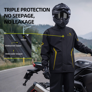 Combinaison de pluie pour <span class=keywords><strong>moto</strong></span>, imperméable et coupe-vent, veste et pantalon en 2 pièces avec sac pliable, imperméable, équipement de conduite en plein air - Product Image 5