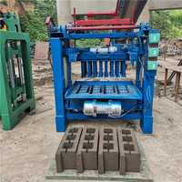 Brique en béton creuse, 2 pièces, bas prix, moulage de ciment, mobile diesel, fabrication de brique, pavage manuel, prix de machine