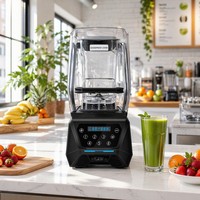Licuadora Comercial de Grado Profesional de 1500W - 14 Velocidades Ajustables + Función de Pulso, Pantalla con Temporizador, Cubierta Insonorizante Incluida